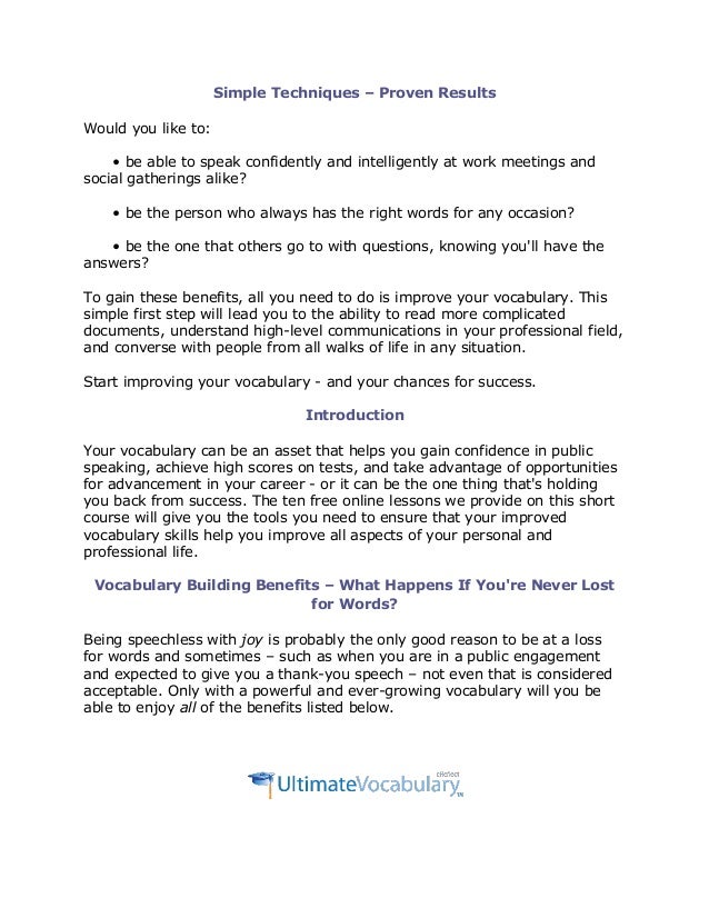 essay vocabulary improvement